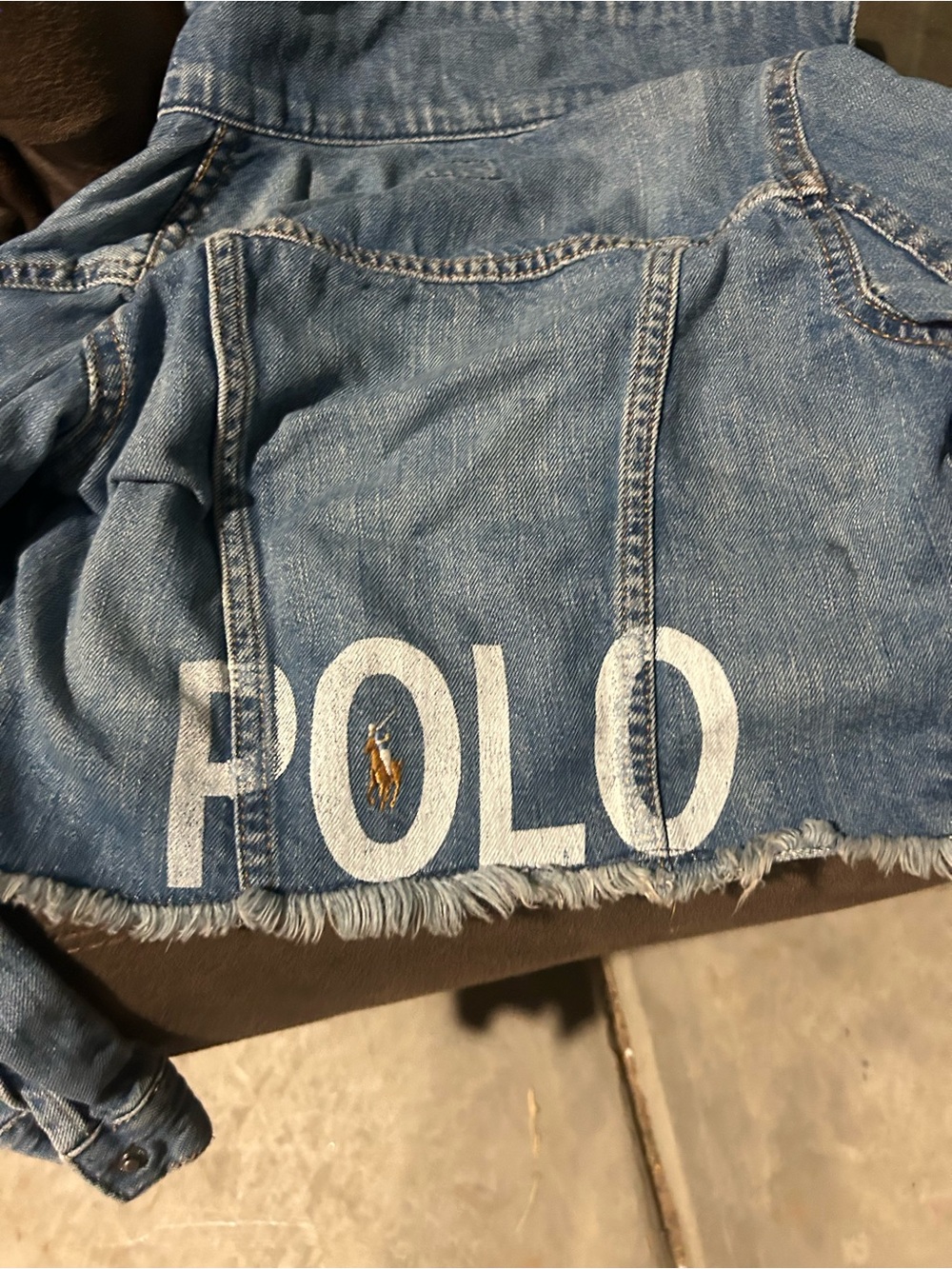 Kids Polo by Ralph Lauren Light Blue Denim Jacket with Large 'POLO' Print